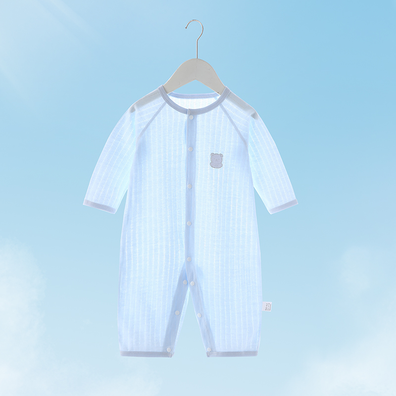 婴儿连体衣夏季空调服纯棉透气薄