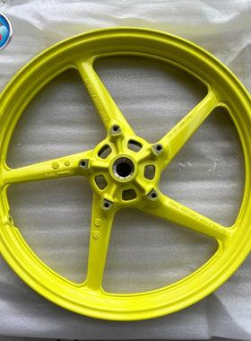 适用建设雅马哈飞致YS150 JYM150-5前钢圈摩托车轮毂铝轮荧光绿色