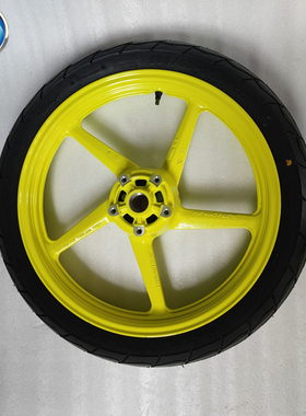 适用雅马哈飞致JYM150-5 YS150后轮毂总成轮胎钢圈碟刹 荧光绿色