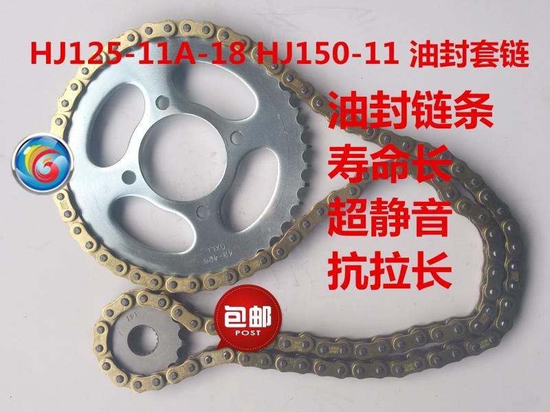 适用铃木宝逸HJ125-11A-18 HJ150-11套链链轮油封链条摩托车牙盘