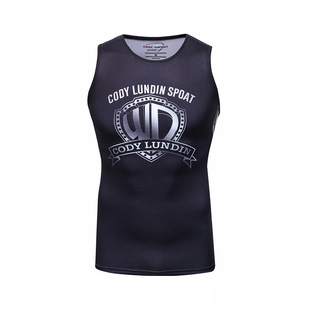 2024.男装运动背心健身紧身跑步训练数码印花透气背心轻盈弹力