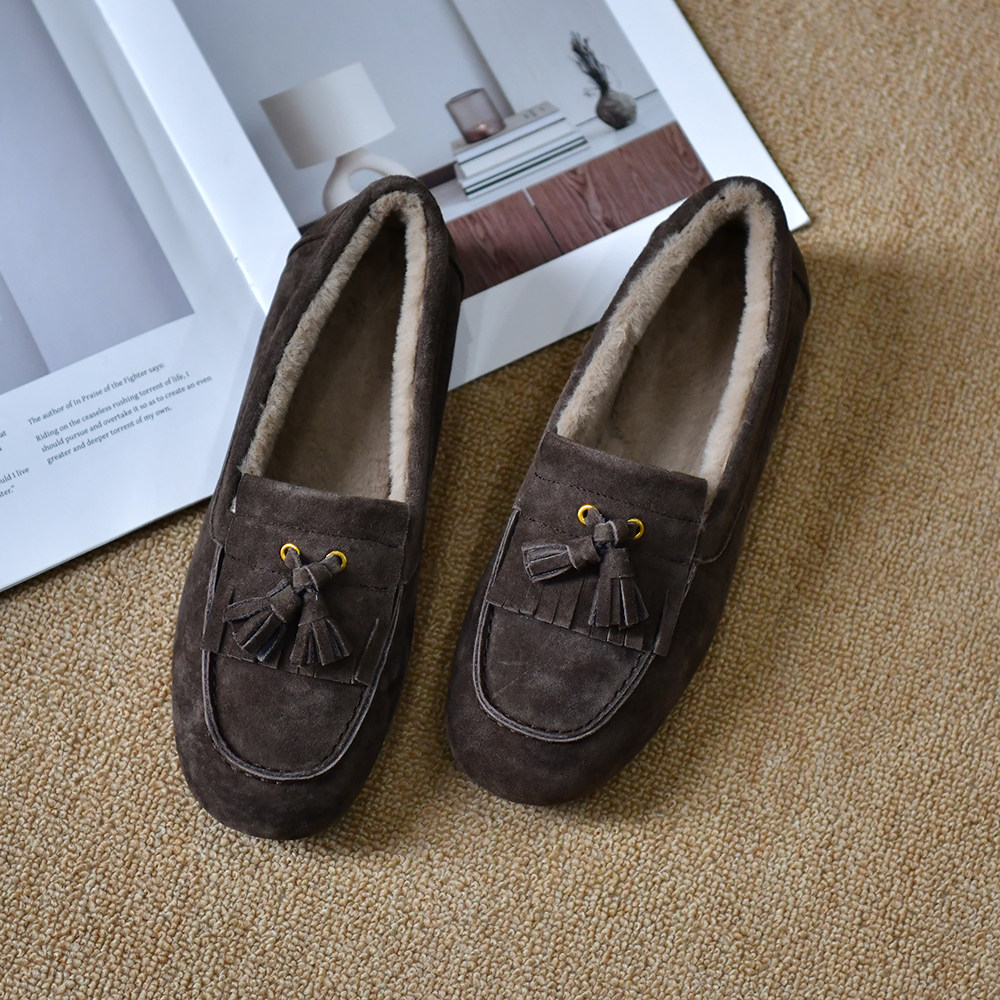 皮厚先生 时尚加绒圆头深口单鞋女平底冬季保暖柔软猪皮勃肯鞋子,女鞋,乐福鞋（豆豆鞋）,淘宝优惠券,粉丝福利购,淘宝优惠卷