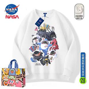 NASA日系潮牌绝区零Q版卡通ins卫衣男2026秋冬款宽松休闲圆领上衣