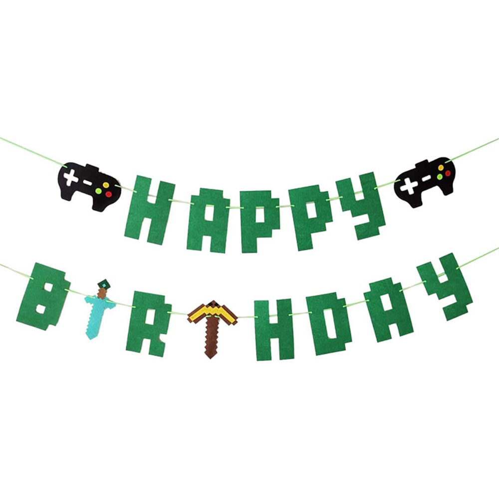 我的世界生日横幅拉旗minecraft