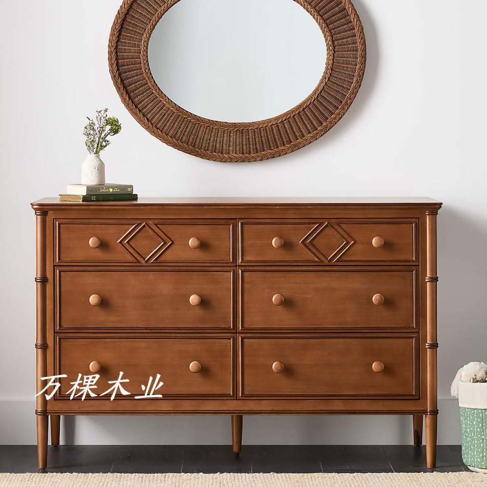 法式复古实木卧室梳妆台定制新古典多功能6斗柜衣橱儿童收纳衣柜,住宅家具,斗柜,淘宝优惠券,粉丝福利购,淘宝优惠卷