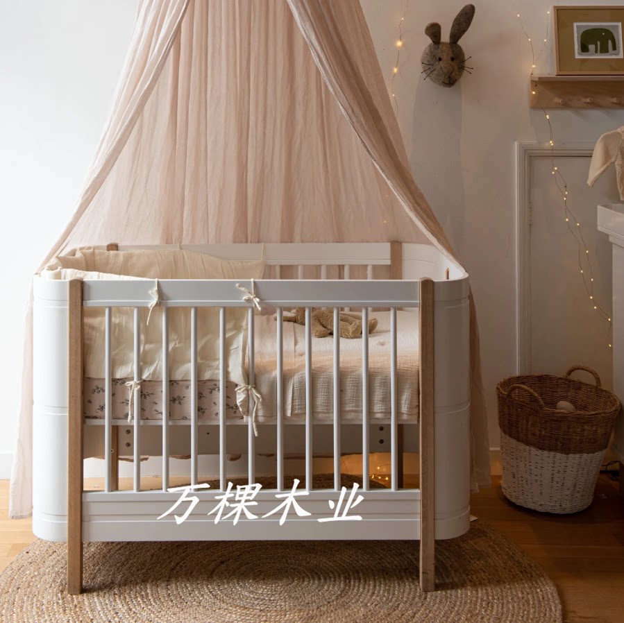 可调节婴幼儿童实木床定制美式公主床多功能青少年床单层高架床