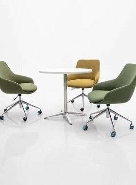 现代简约接待椅可旋转办公椅创意会客前台公司休闲区等候洽谈椅子