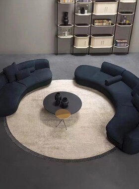 意式极简真皮baxter新款客厅大户型转角布艺沙发酒店会客弧形沙发