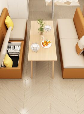 简约卡座储物柜沙发收纳公司销售中心营业厅转角组合靠墙餐厅沙发