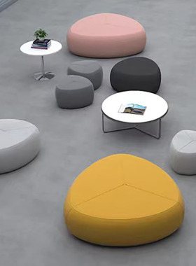 定制鹅卵石布艺沙发凳创意办公休闲区接待幼儿园培训机构凳子墩子