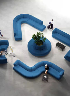 接待创意沙发休息区简约美容院公司大堂会客洽谈阅读异形沙发组合