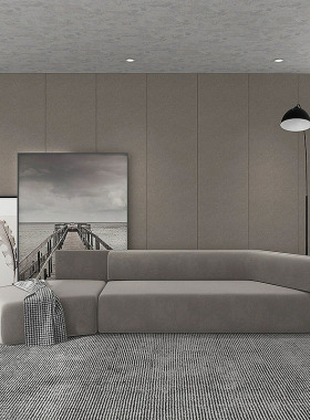 极简会客沙发创意北欧简约会所轻奢拼接侘寂风科技布转角异形沙发