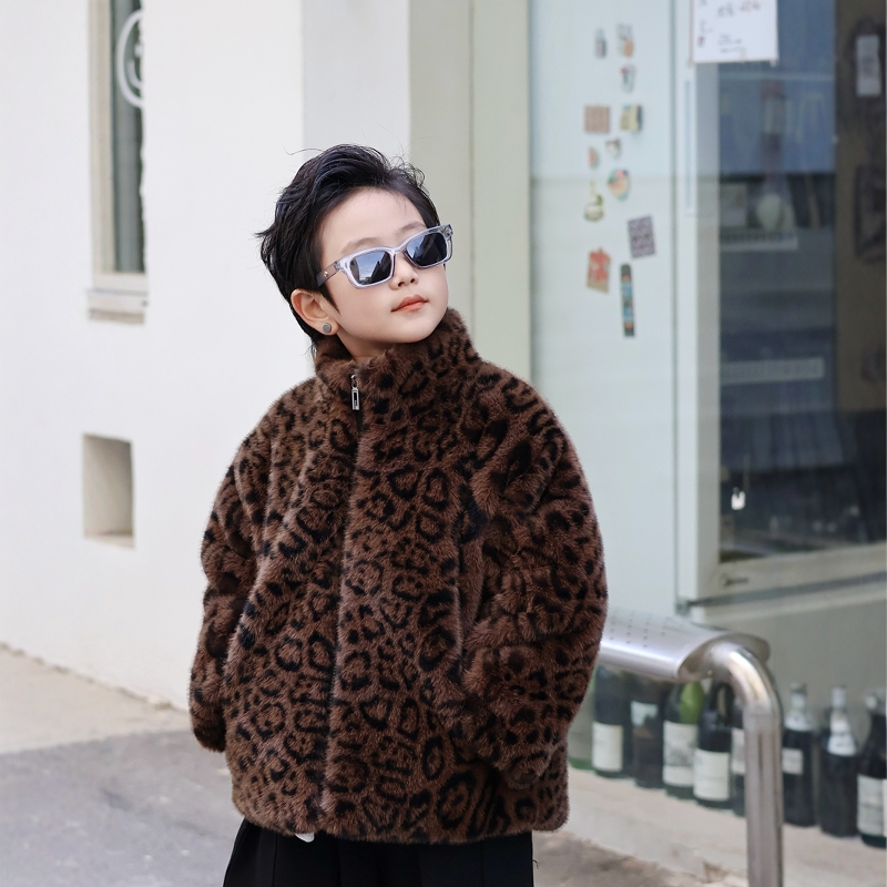 男童皮草外套洋气时尚加厚加棉