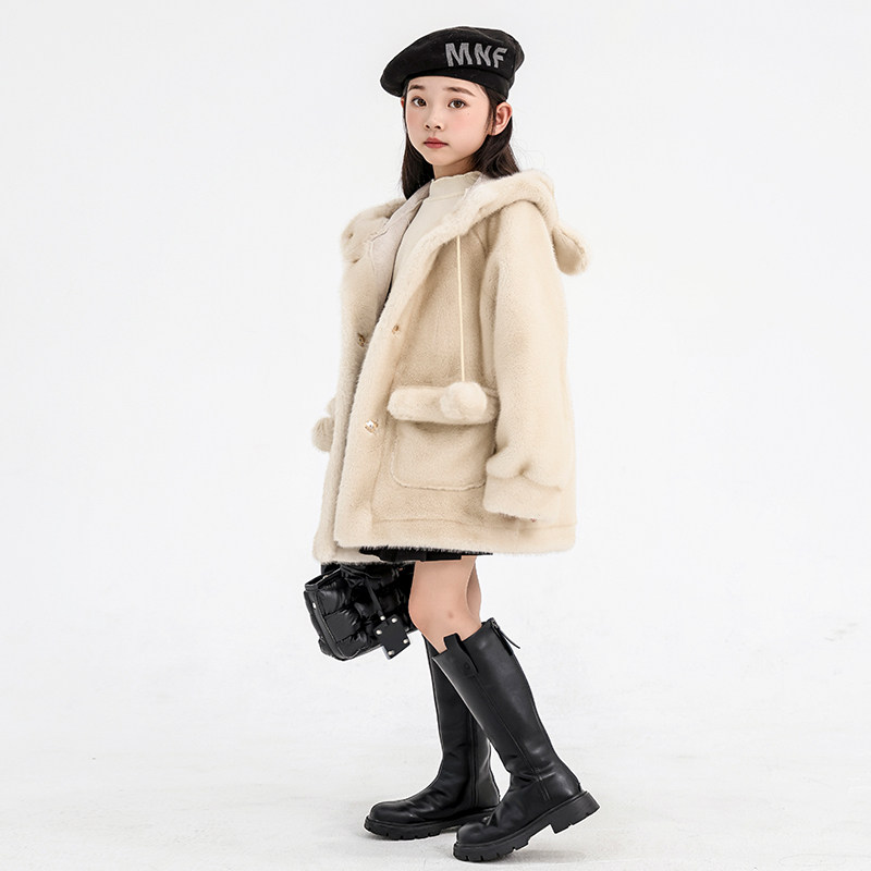 2025新款儿童皮草秋冬季女童中大童大衣宝宝可爱皮毛一体加厚外套,童装/婴儿装/亲子装,皮草/仿皮草,淘宝优惠券,粉丝福利购,淘宝优惠卷