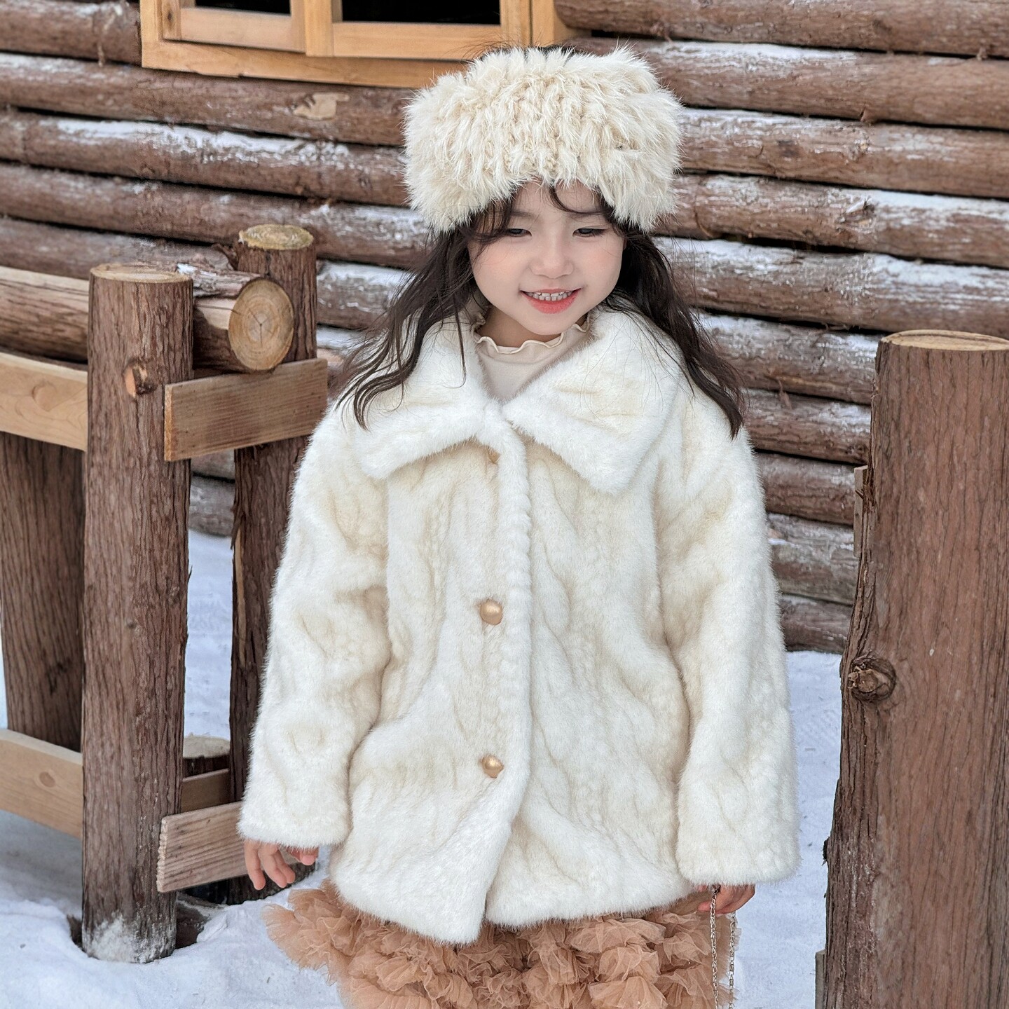儿童冬装保暖毛毛棉衣女童洋气棉服女孩皮草宝宝加厚夹棉韩版外套