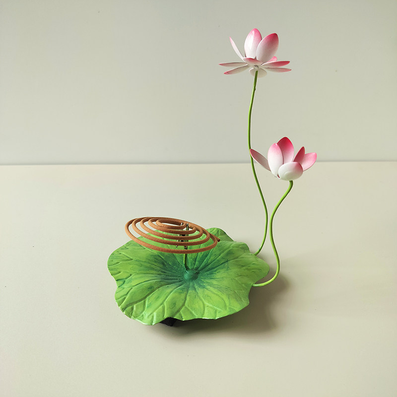 原创新款铁艺小荷花荷叶香盘香插适用线香盘香茶道配饰桌面装饰,家居饰品,香托/香盘/香座/香插,淘宝优惠券,粉丝福利购,淘宝优惠卷