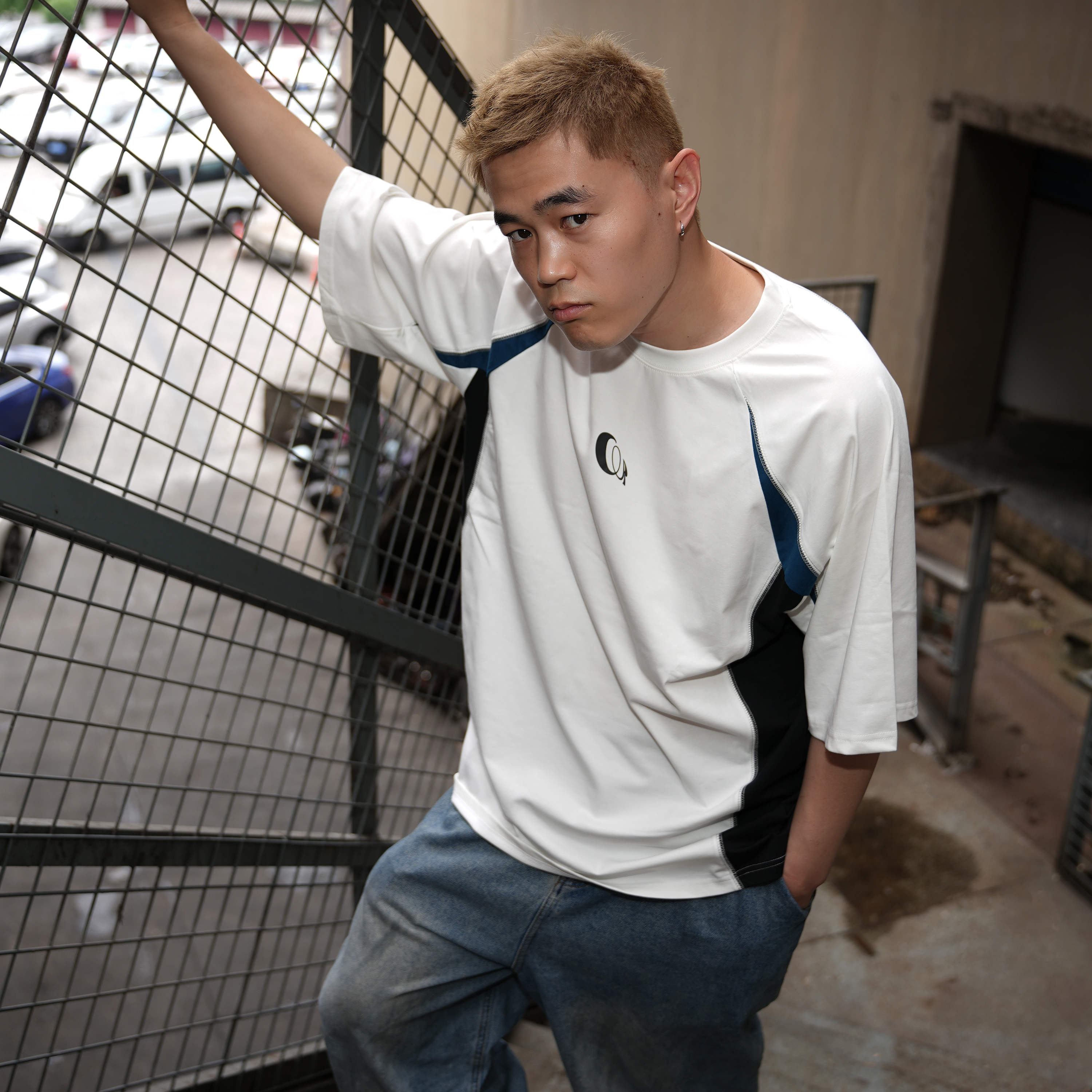 CORNAO装饰线户外轻薄凉感吸湿速干防晒运动拼接宽松版T恤男女