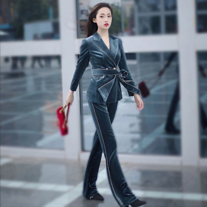 欧洲站时尚简约休闲百搭西服套装