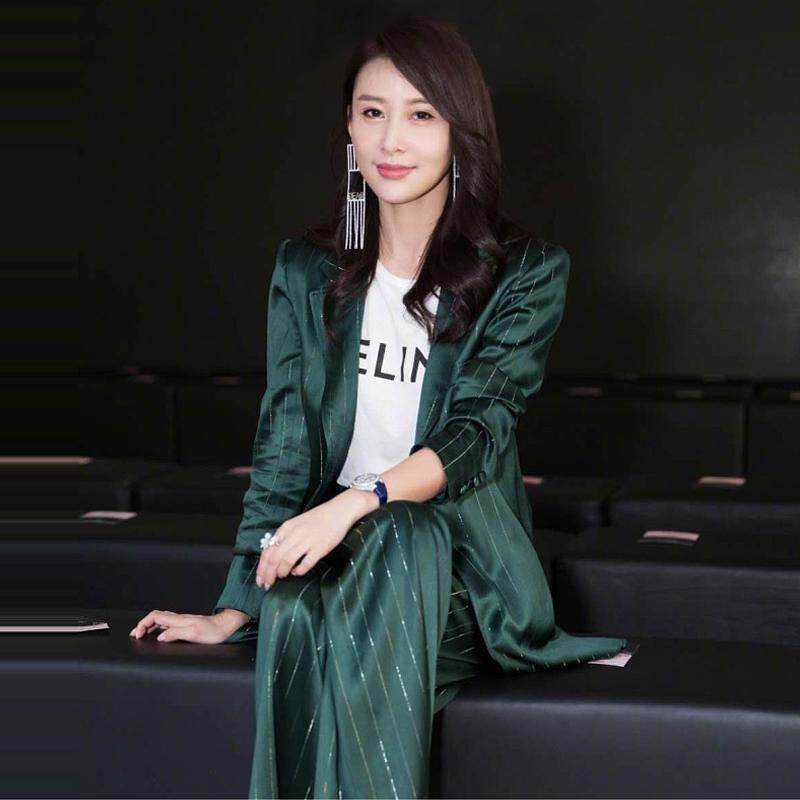 轻奢高级感时尚休闲英伦风宽松气质西服外套阔腿长裤西装两件套女