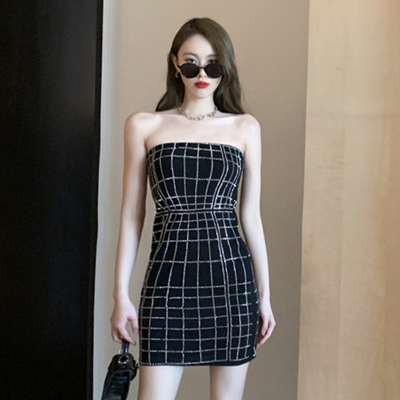 闪闪亮片烫钻夜店晚宴聚会小礼服
