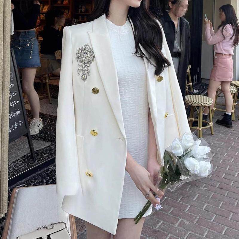 设计感法式春秋西服外套女名媛风