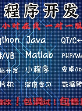 python代码Java代做matlab编程c++qt单片机php小程序vb/c#安卓web