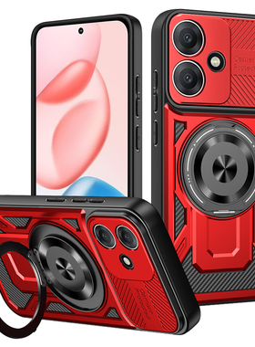 适用荣耀400手机壳X60/X60PRO/X9C磁吸支架X70/X9D全包边400pro/400lite商务磨砂保护套红色防摔男士高级感