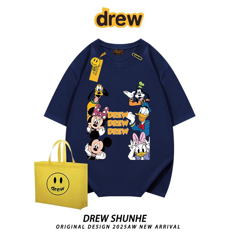 drew迪士尼主题短袖纯棉情侣T恤图片