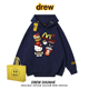 drew可爱汉堡HelloKitty纯棉连帽卫衣男女街头慵懒宽松情侣外套潮