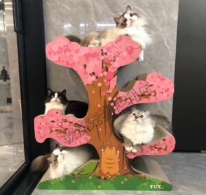 益蔻icle超大一体樱花树猫抓板