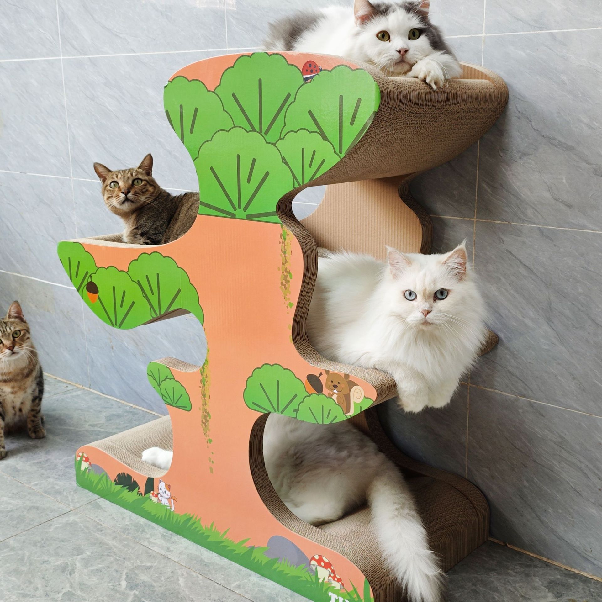 益蔻icle松萝秘境一体松树猫抓板特加强BB稳定成型无需组装盆景