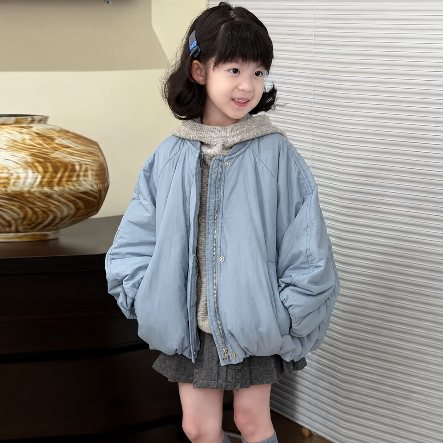 韩系女童棉服冬装2026新款儿童秋冬棉袄洋气棉衣中大童棒球服外套