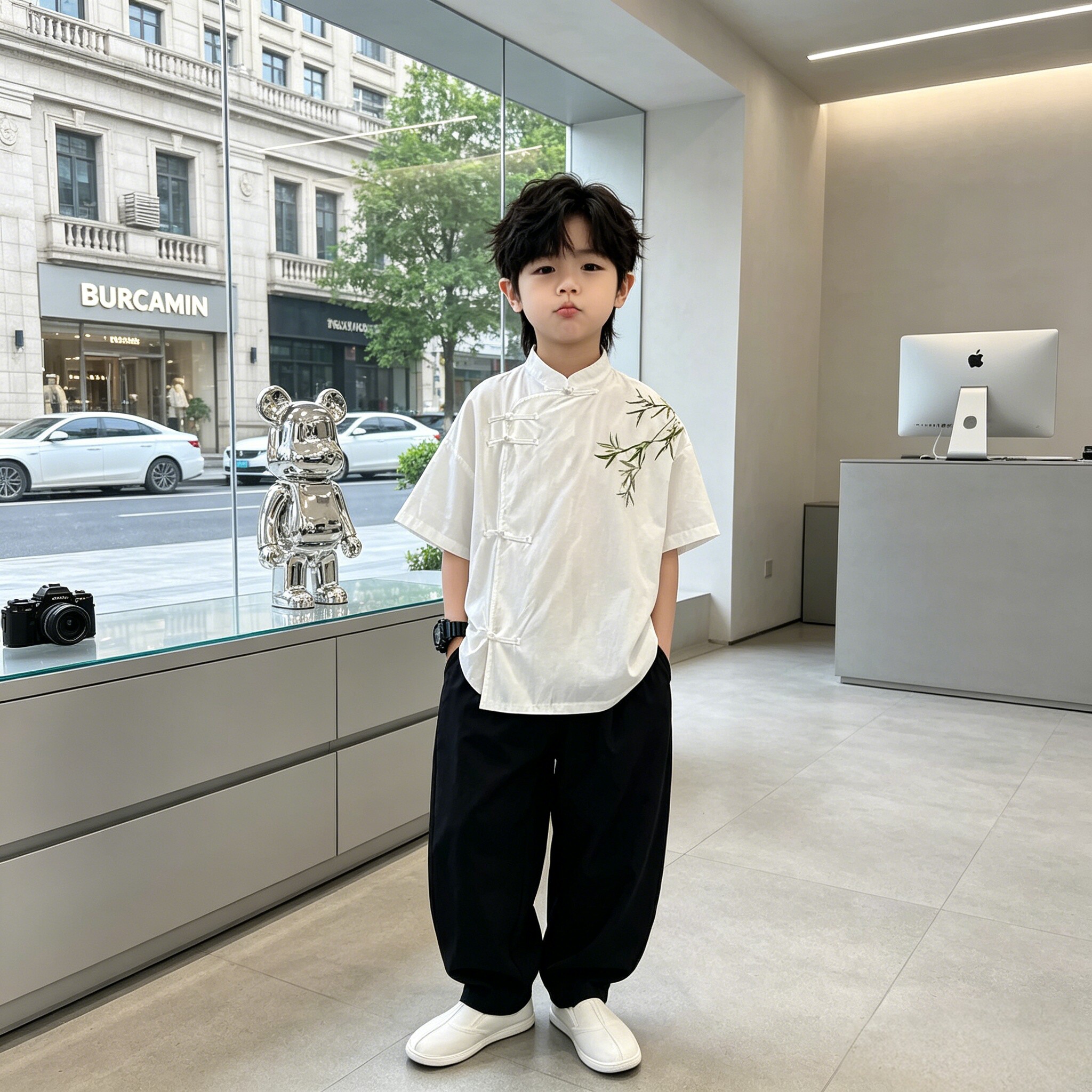 男童国风汉服2026新款儿童装改良新中式上衣短袖中国风中大童夏季图片