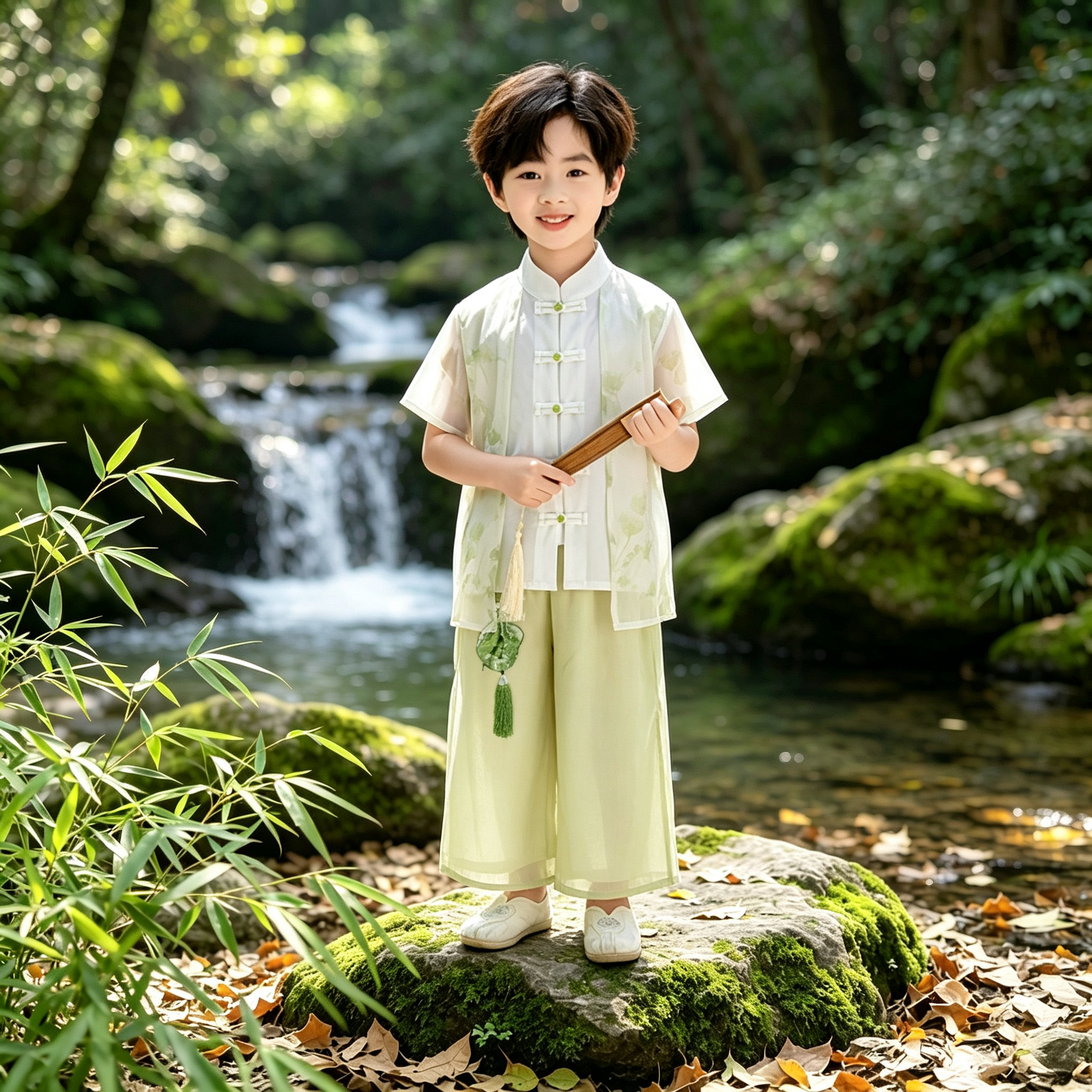 汉服男童夏季套装日常穿薄款国风儿童古装宝宝唐装新中式表演出服