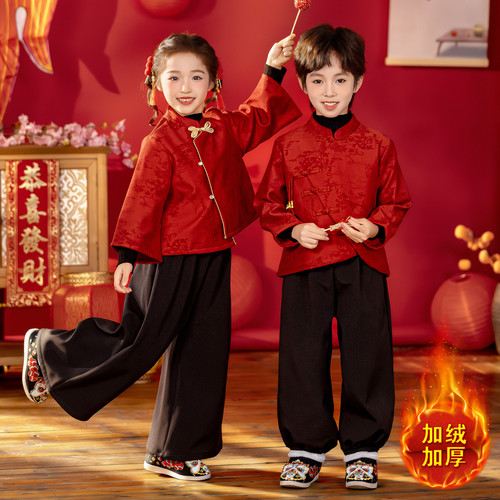 儿童冬季汉服拜年服演出服唐装