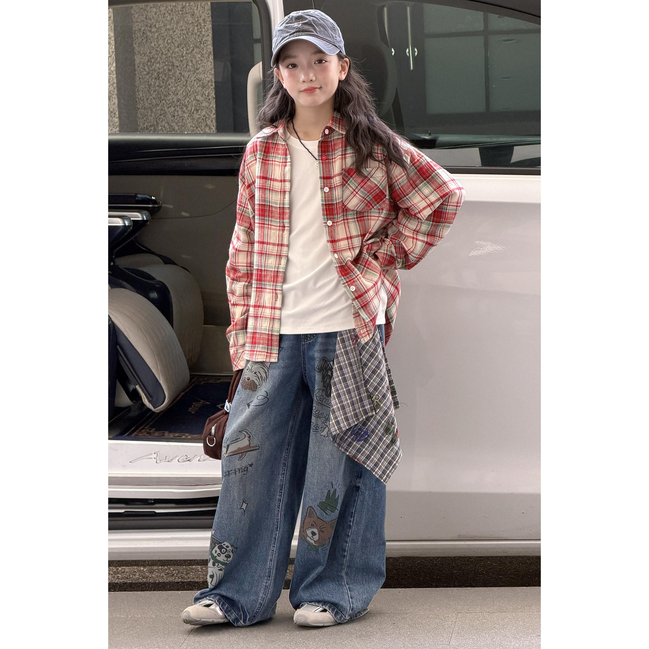 女童秋季韩版格子衬衫2026新款女大童春秋薄款上衣儿童洋气外套潮
