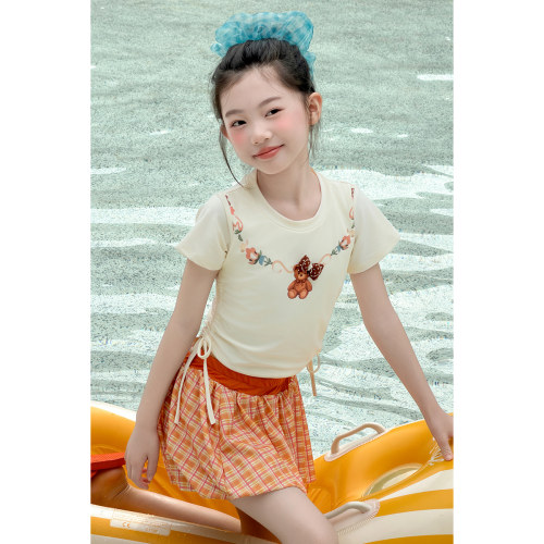 韩系女童分体裙子泳衣2026新款儿童带胸垫中大童套装超好看游泳衣
