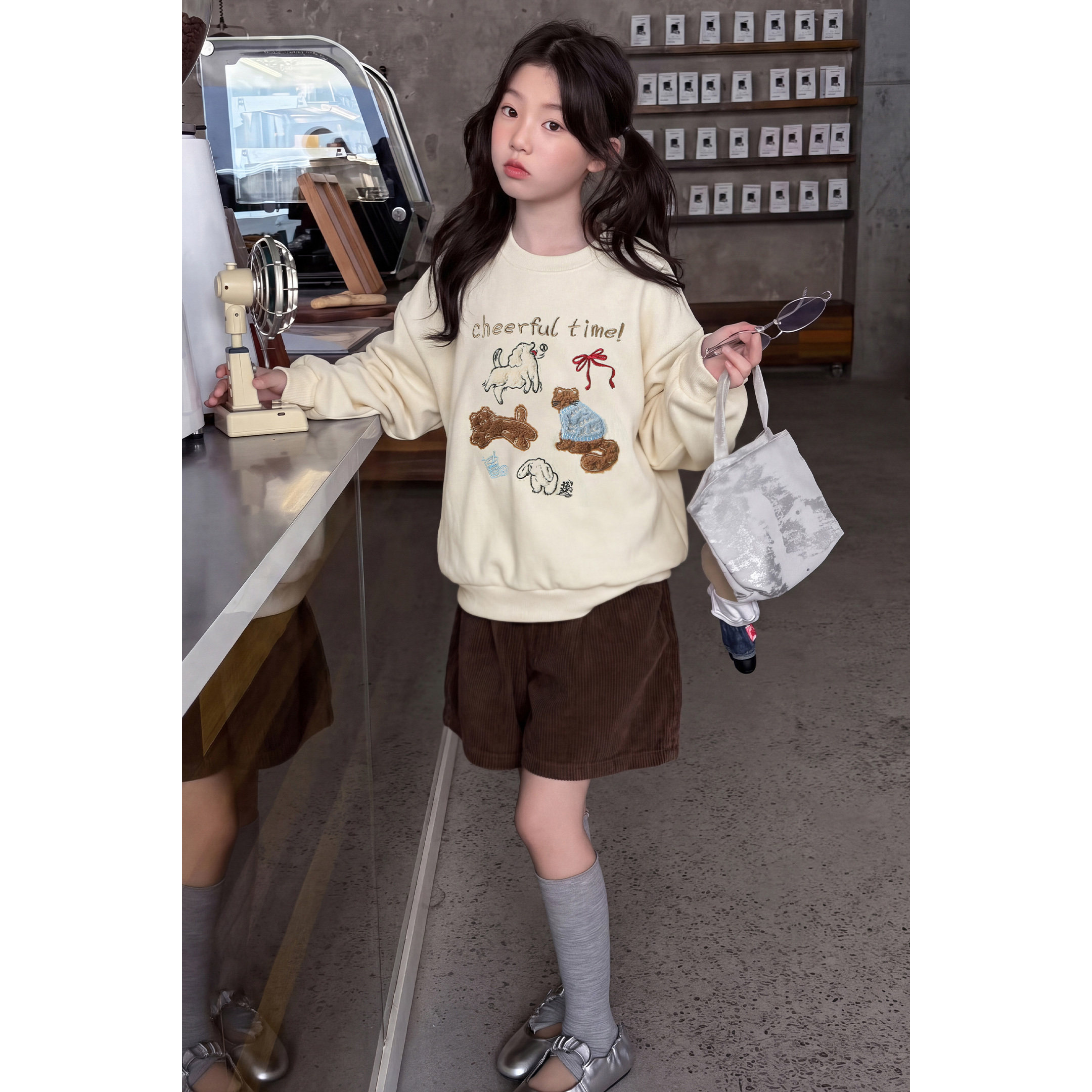 韩系女童套头卫衣2026新款秋季卫衣圆领上衣洋气动物园甜美套装