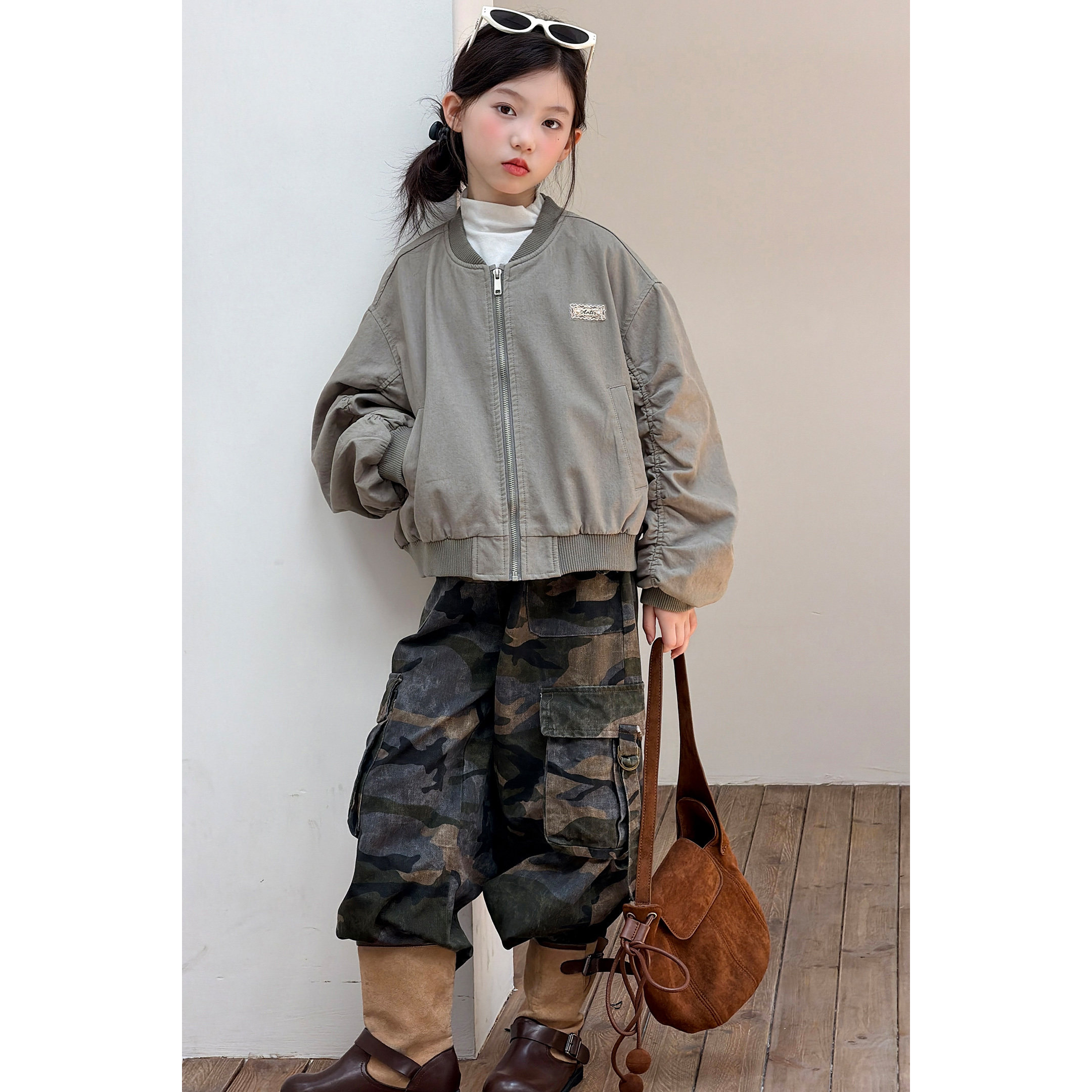 韩系女童棒球服外套2026秋季新款初中生纯色棒球服女孩洋气外套