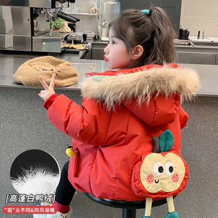 棉服外套女孩棉袄 上衣儿童冬季 女童羽绒服2025新款 洋气女宝宝冬装