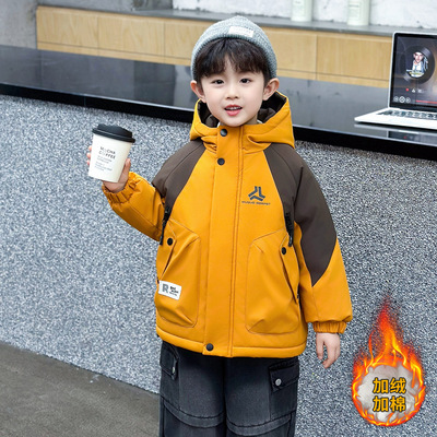 无注册商标男童加绒保暖棉服