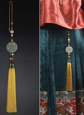 福兮-汉服马面裙挂件玉佩流苏古风禁步儿童腰坠国风腰饰压裙坠穗