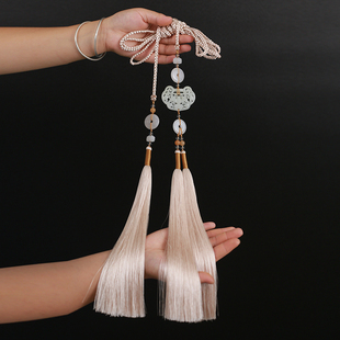 玉颜宫绦-原创汉服腰带圆领袍腰绳 明制流苏玉腰佩 古风禁步腰带