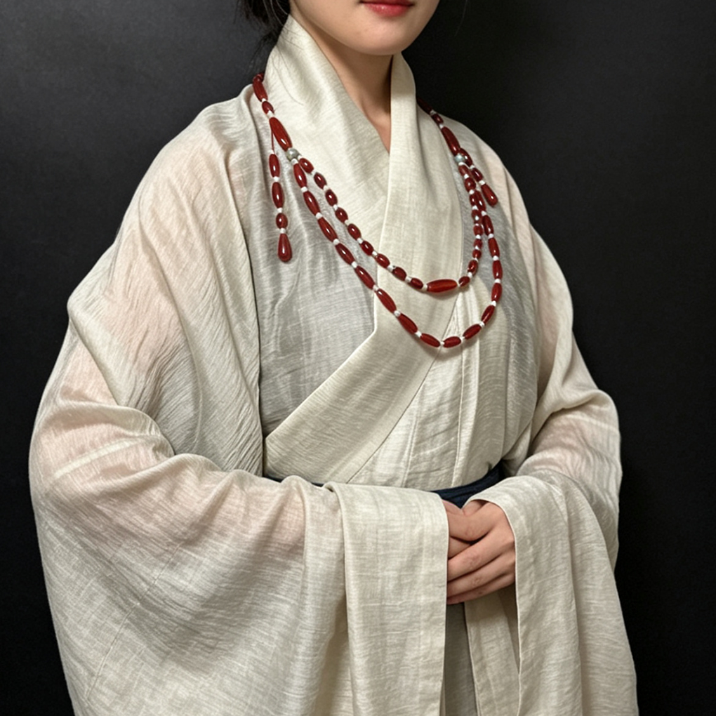 复原汉服璎珞饰品宋画长项链双层