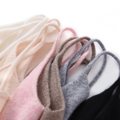 亲肤羊毛吊带内搭新款V领打底内衣针织衫短款外穿100纯羊毛小背心