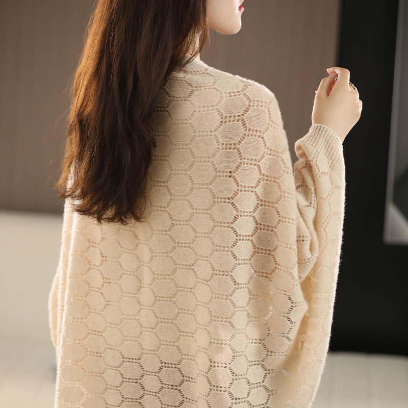 春秋冬宽松通勤女镂空披肩