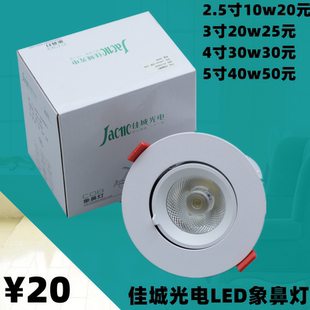 佳城光电照明象鼻灯系列led射灯筒灯平板聚光灯天花灯可调节cob