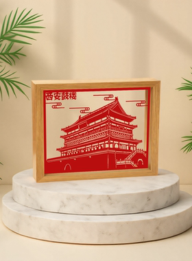 西安非遗剪纸大雁塔文创纪念品