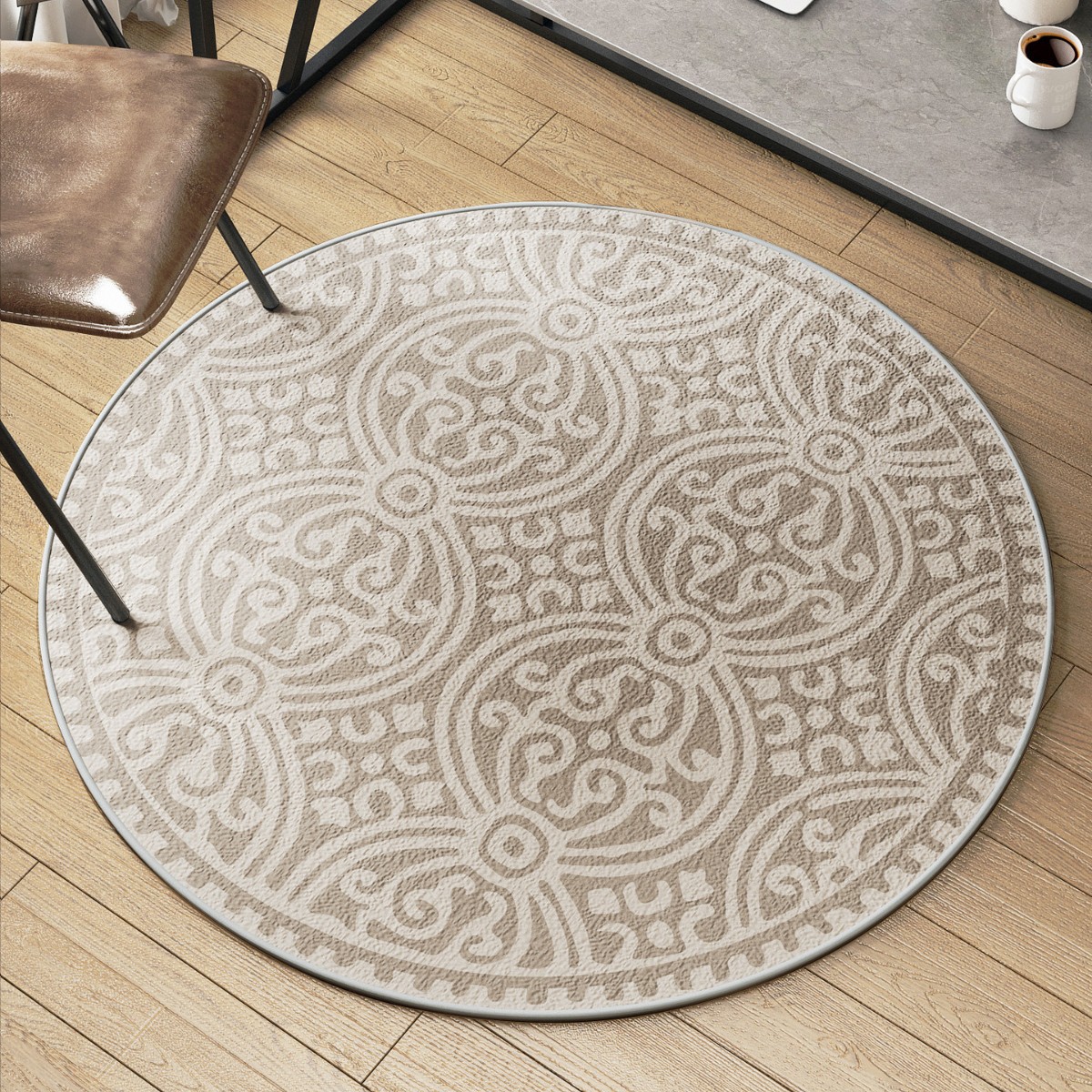 圈绒客厅沙发茶几写字台书房转椅子卧室吊篮地毯圆形地垫防滑