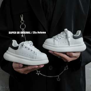 子校园小白鞋 秋季 休闲女童鞋 魔术贴软底男童运动鞋 低帮儿童板鞋